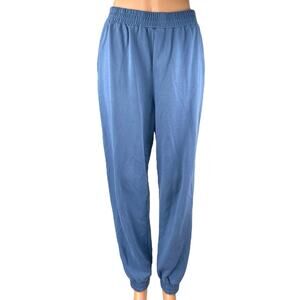 Superdown Women's Blue High Rise Elastic Waist Pull On Tapered Jogger Pants Sz M